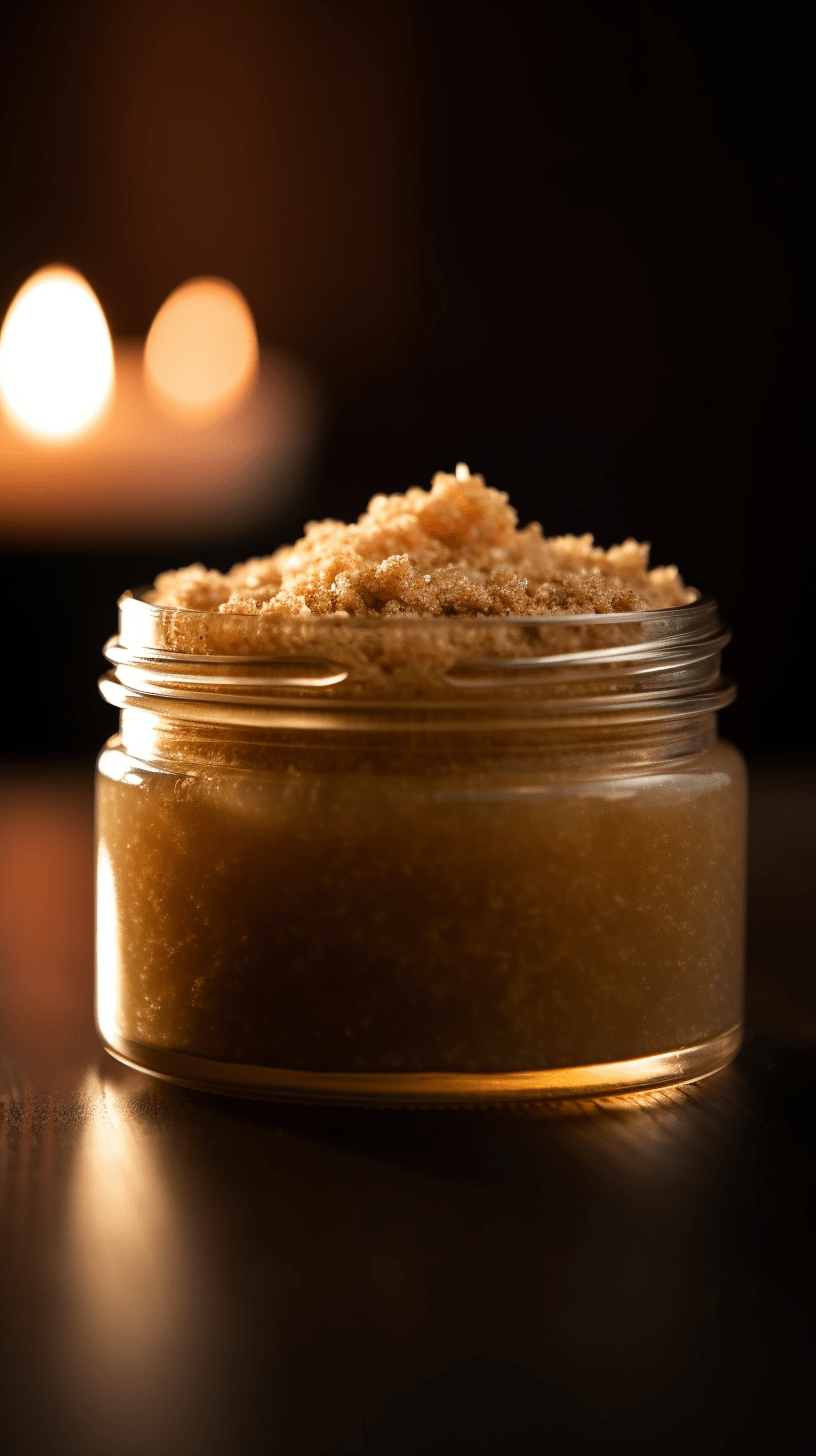 LindySpa Massage and Skincare body treatments image category. Homemade body scrub in a jar.